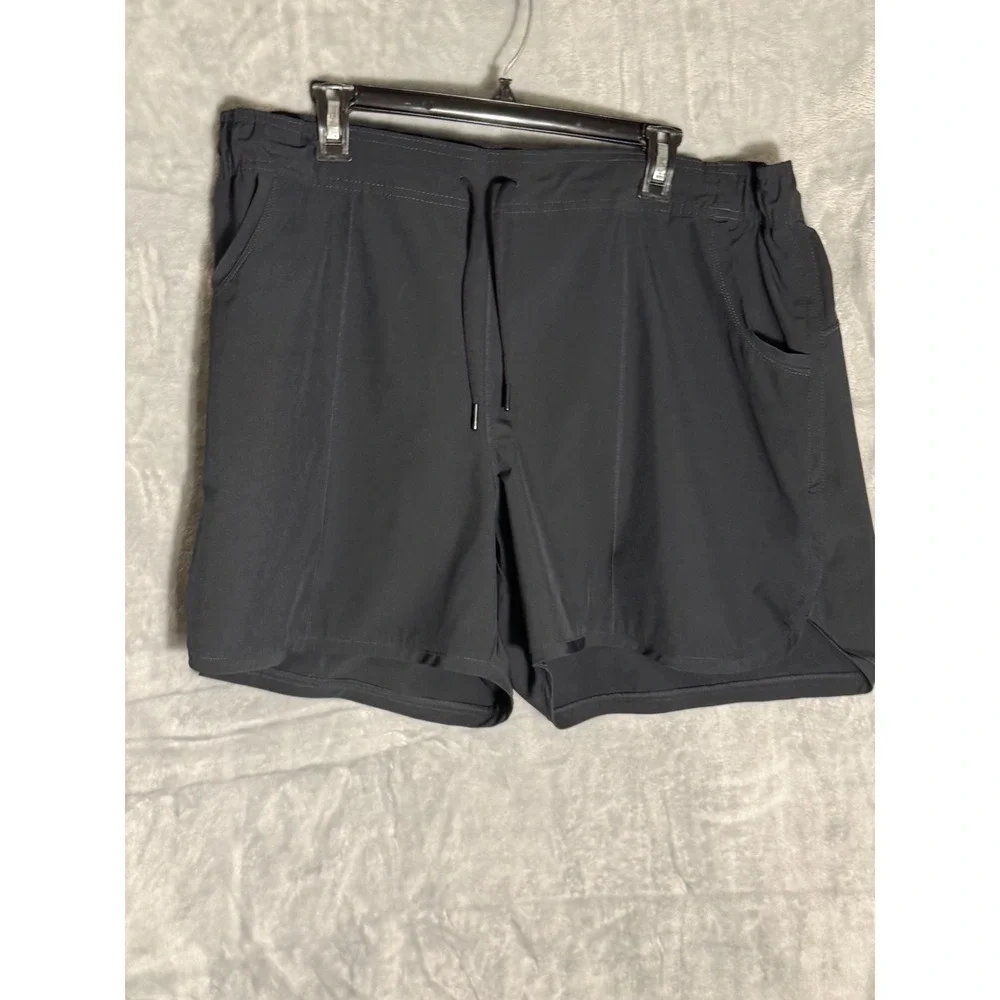 Lands End Womens 20W Black Active‎ Shorts Drawstring Pockets Stretch Hiking Gym